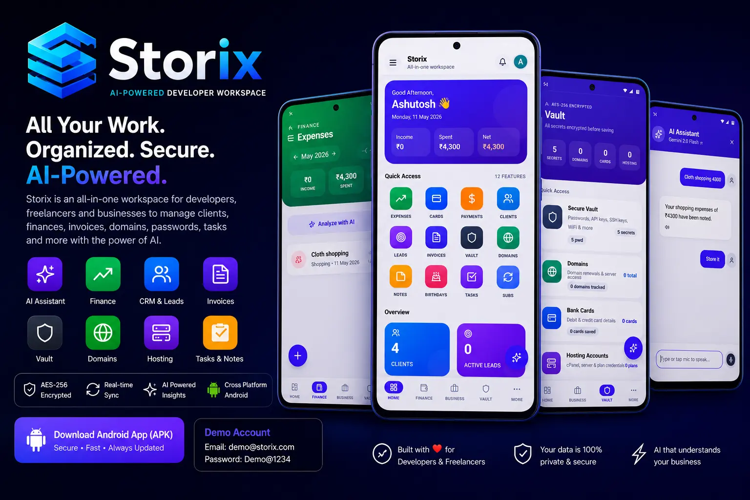 Storix — All-in-One Developer Productivity App